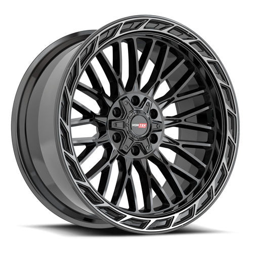 Vortek VRP-502, 20x9, 6x135/6x139.7, ET0, CB106.1, Black Diamond Cut Ring W/ Dark Tint