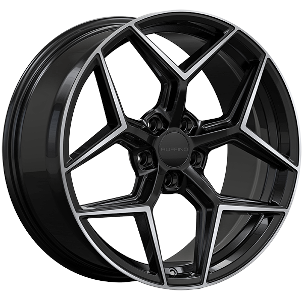 Ruffino - HANS - 19x8.5 - 5x114.3 - 35 - 73.1 - Gloss Black - Machined Face - Image 1