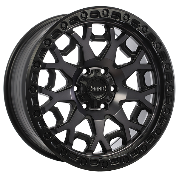 Ruffino HARD - MIDNIGHT - 17x9.0 - 5x127 - 0 - 71.5 - Satin Black - Machined Face - Smoked Clear - Image 1