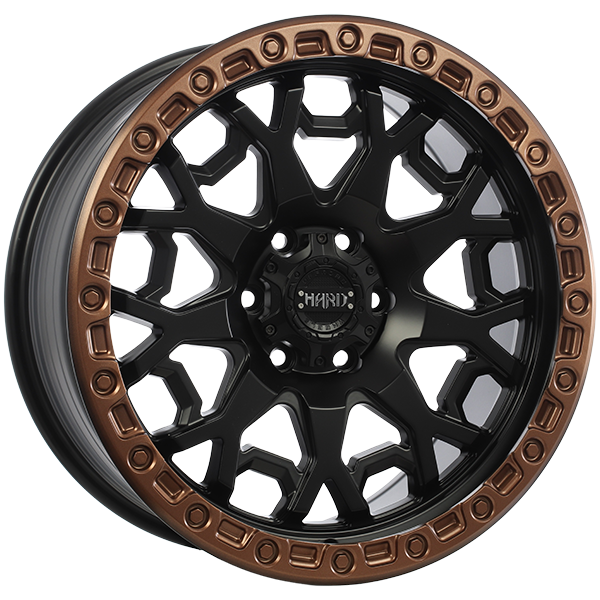 Ruffino HARD - MIDNIGHT - 20x9.0 - 6x135 - 25 - 87.1 - Satin Black - Satin Bronze Lip - Image 1