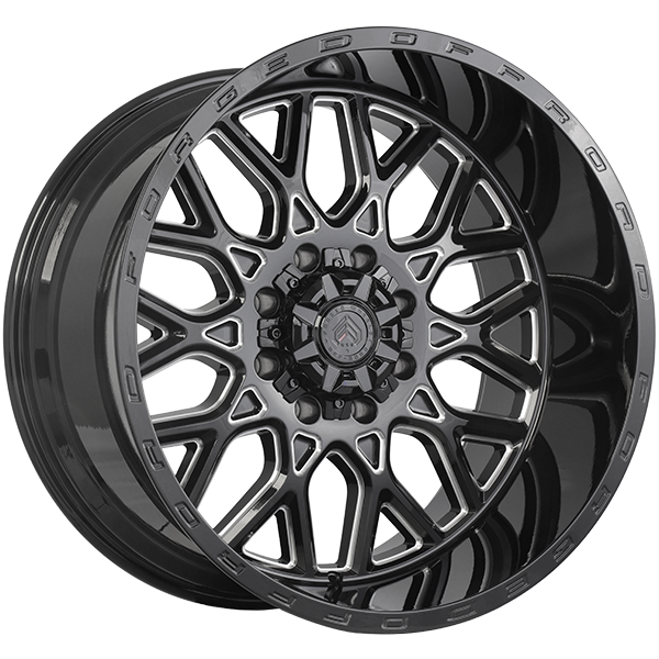 Forged Wheels - XR109 - 22x12.0 - 8x170 - -44 - 125.1 - Gloss Black - Milled Edge - Image 1