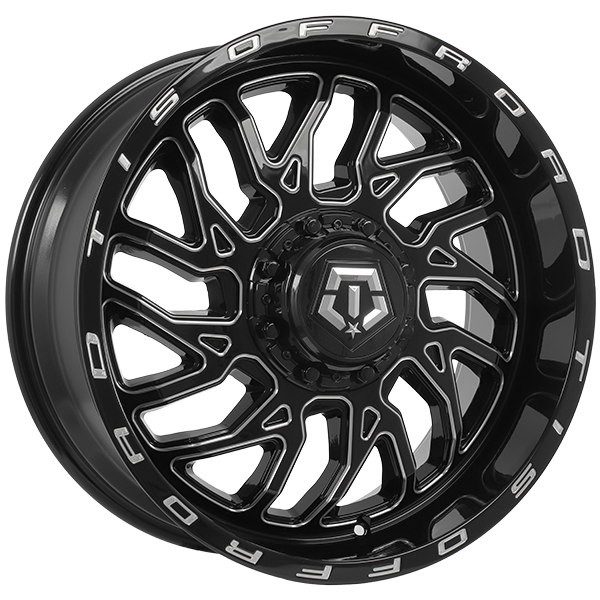 TIS Wheels - 544 - 20x9.0 - 5x139.7/5x150 - 18 - 110.1 - Gloss Black - Milled Edge - Image 1