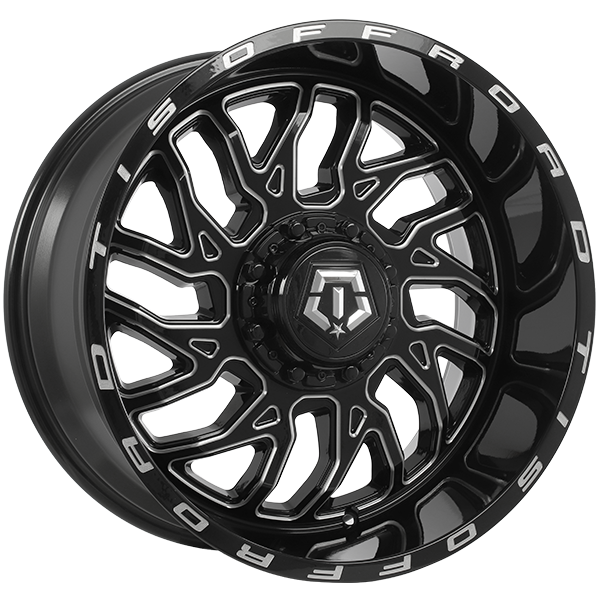 TIS Wheels - 544 - 20x10.0 - 5x114.3/5x127 - -25 - 78.1 - Gloss Black - Milled Edge - Image 1