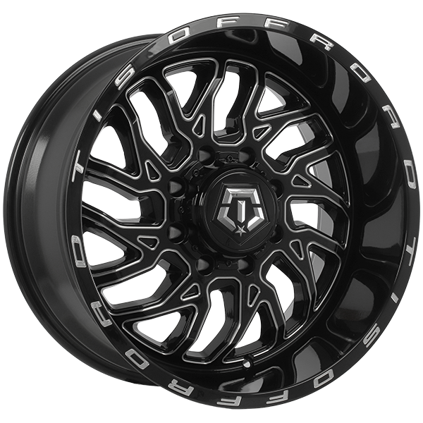 TIS Wheels - 544 - 20x10.0 - 8x170 - -25 - 125.2 - Gloss Black - Milled Edge - Image 1