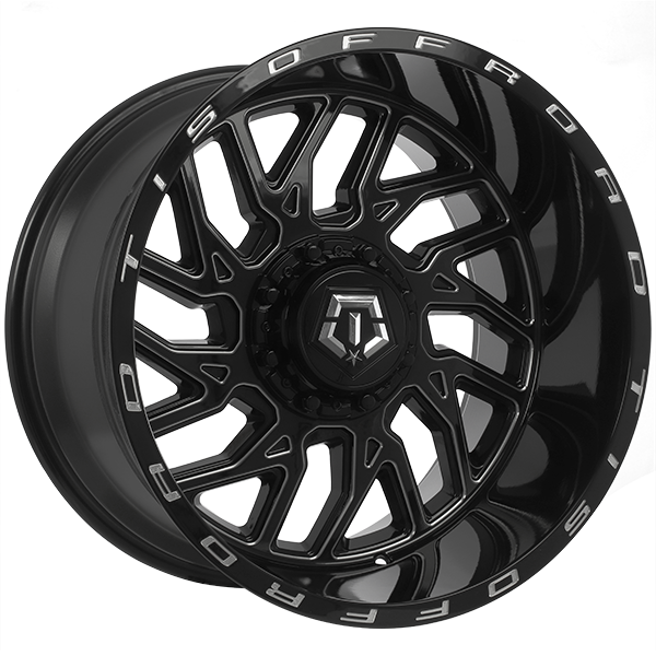 TIS Wheels - 544 - 20x12.0 - 6x135/6x139.7 - -44 - 108.1 - Gloss Black - Milled Edge - Image 1
