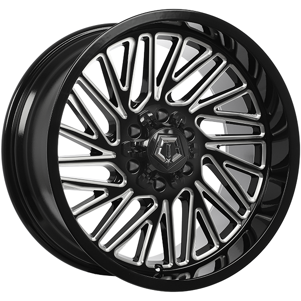 TIS Wheels - 553 - 20x10.0 - 6x135/6x139.7 - -12 - 106.1 - Gloss Black - Milled Edge - Image 1
