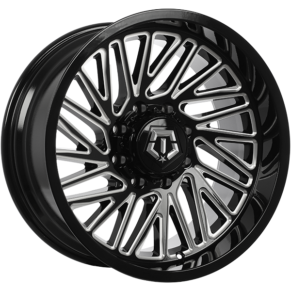 TIS Wheels - 553 - 20x10.0 - 8x165.1 - -12 - 125.2 - Gloss Black - Milled Edge - Image 1