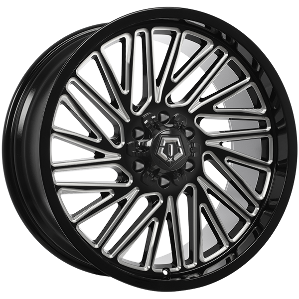 TIS Wheels - 553 - 22x10.0 - 6x135/6x139.7 - 10 - 106.1 - Gloss Black - Milled Edge - Image 1