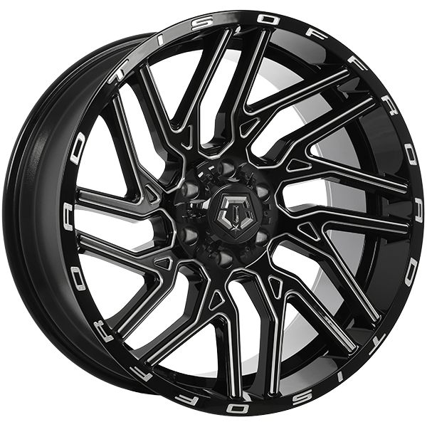 TIS Wheels - 554 - 22x10.0 - 6x135/6x139.7 - -19 - 108.1 - Gloss Black - Milled Edge - Image 1