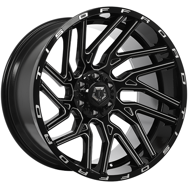TIS Wheels - 554 - 22x12.0 - 6x135/6x139.7 - -44 - 108.1 - Gloss Black - Milled Edge - Image 1