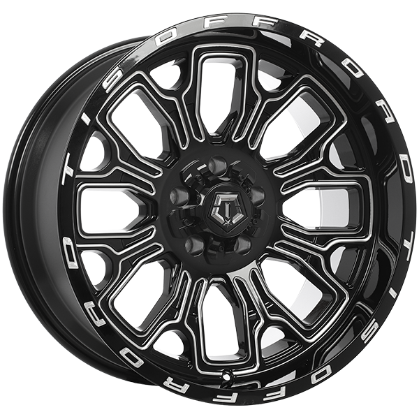 TIS Wheels - 560 - 20x10.0 - 5x139.7/5x150 - -19 - 110.1 - Gloss Black - Milled Edge - Image 1