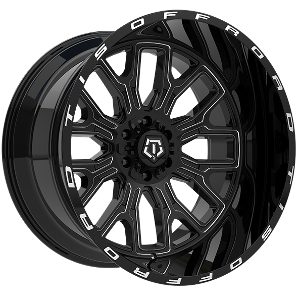 TIS Wheels - 560 - 20x10.0 - 6x135/6x139.7 - -19 - 106.1 - Gloss Black - Milled Edge - Image 1