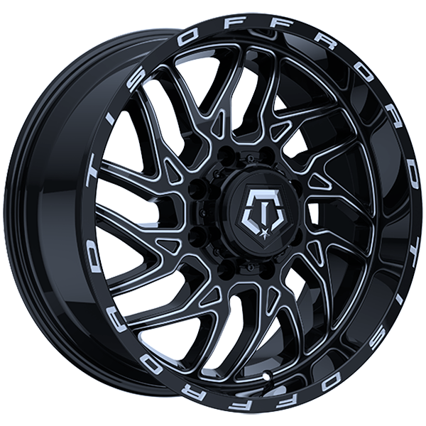 TIS Wheels - 544 - 22x10.0 - 8x165.1 - -19 - 125.2 - Gloss Black - Milled Edge - Image 1