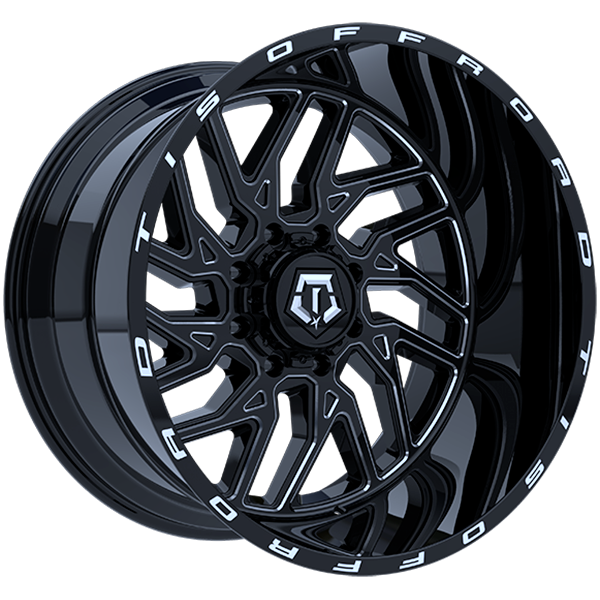 TIS Wheels - 544 - 22x12.0 - 5x127/5x139.7 - -44 - 78.1 - Gloss Black - Milled Edge - Image 1