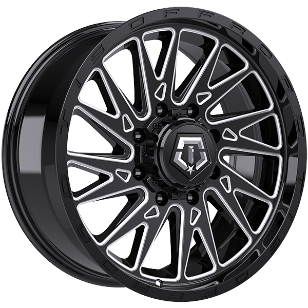 TIS Wheels - 547 - 22x10.0 - 8x180 - -19 - 124.3 - Gloss Black - Milled Edge - Image 1