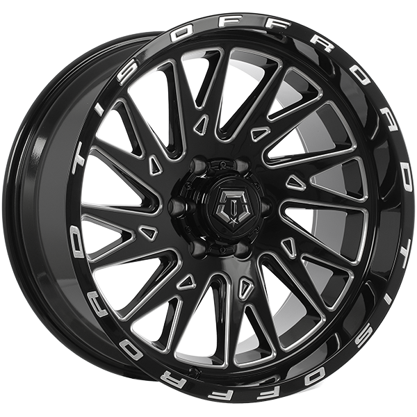 TIS Wheels - 547 - 22x12.0 - 6x135 - -44 - 87.1 - Gloss Black - Milled Edge - Image 1