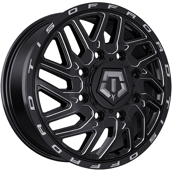 TIS Wheels - 544 - 20x8.2 - 8x210 - 127 - 154.3 - Gloss Black - Milled Edge - Image 1