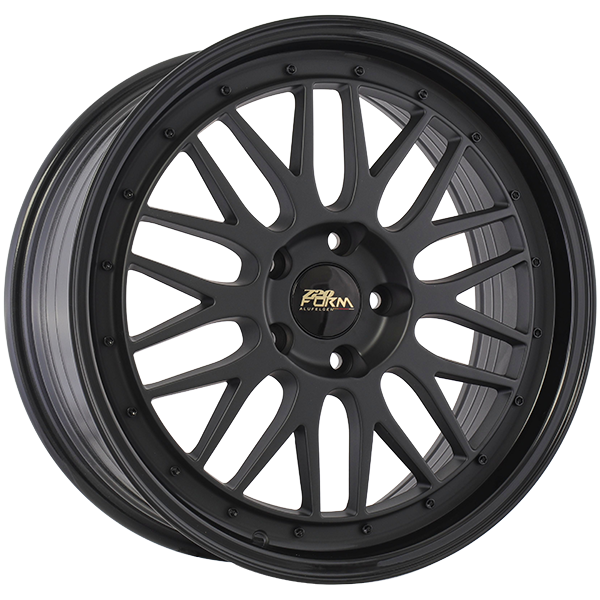 720 Form - FF14 - 18x8.0 - 5x114.3 - 35 - 67.1 - Satin Black - Gloss Black Lip - Image 1