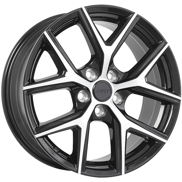 ART Replica REPLICA 383, 18x7.5, 5x114.3, ET45, CB60.1, Gloss Black - Machined Face - Image 1