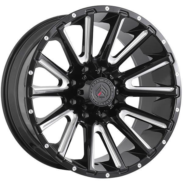 Forged Wheels - XR110 - 22x10.0 - 8x180 - -25 - 124.1 - Gloss Black - Milled Edge - Image 1