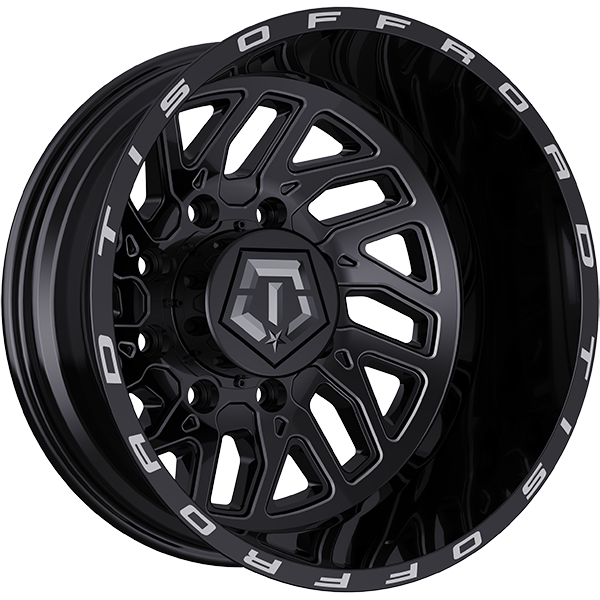 TIS Wheels - 544 - 20x8.2 - 8x165.1 - -198 - 121.7 - Gloss Black - Milled Edge - Image 1