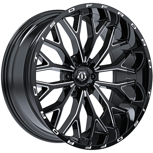TIS Wheels - 565 - 20x9.0 - 6x139.7 - 18 - 106.1 - Gloss Black - Milled Edge - Image 1