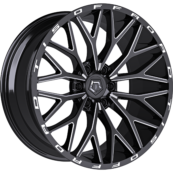 TIS Wheels 566, 20x9, 6x139.7, ET18, CB106.2, Gloss Black - Milled Edge - Image 1