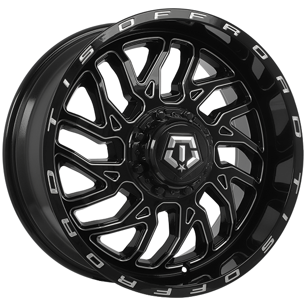 TIS Wheels - 544 - 20x9.0 - 6x135/6x139.7 - 1 - 106.1 - Gloss Black - Milled Edge - Image 1