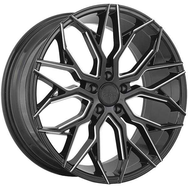 720 Luxury - LX6 - 20x8.5 - 5x114.3 - 35 - 73.1 - Gloss Black - Milled Edge - Image 1
