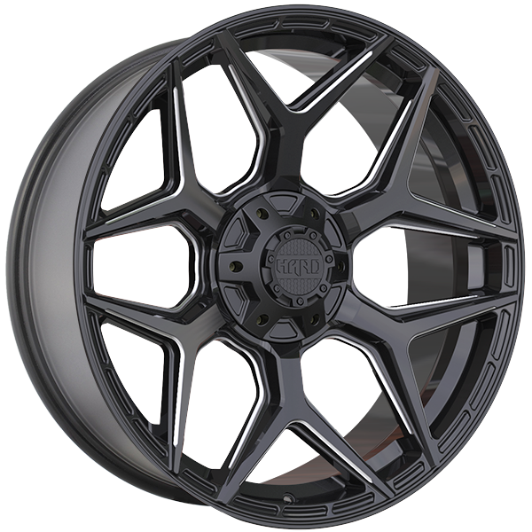 Ruffino HARD - XPLORER - 22x9.5 - 6x135/6x139.7 - 15 - 87.1 - Gloss Black - Milled Edge - Image 1
