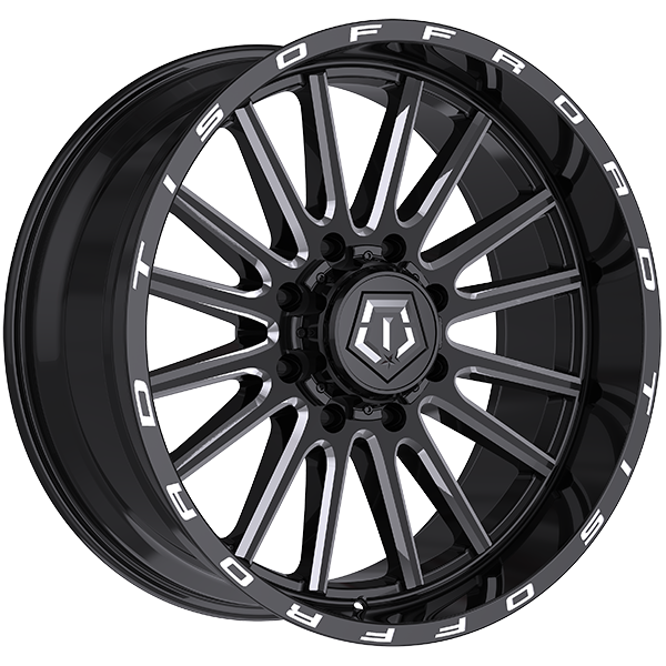 TIS Wheels - 567 - 20x10.0 - 8x180 - -25 - 124.3 - Gloss Black - Milled Edge - Image 1