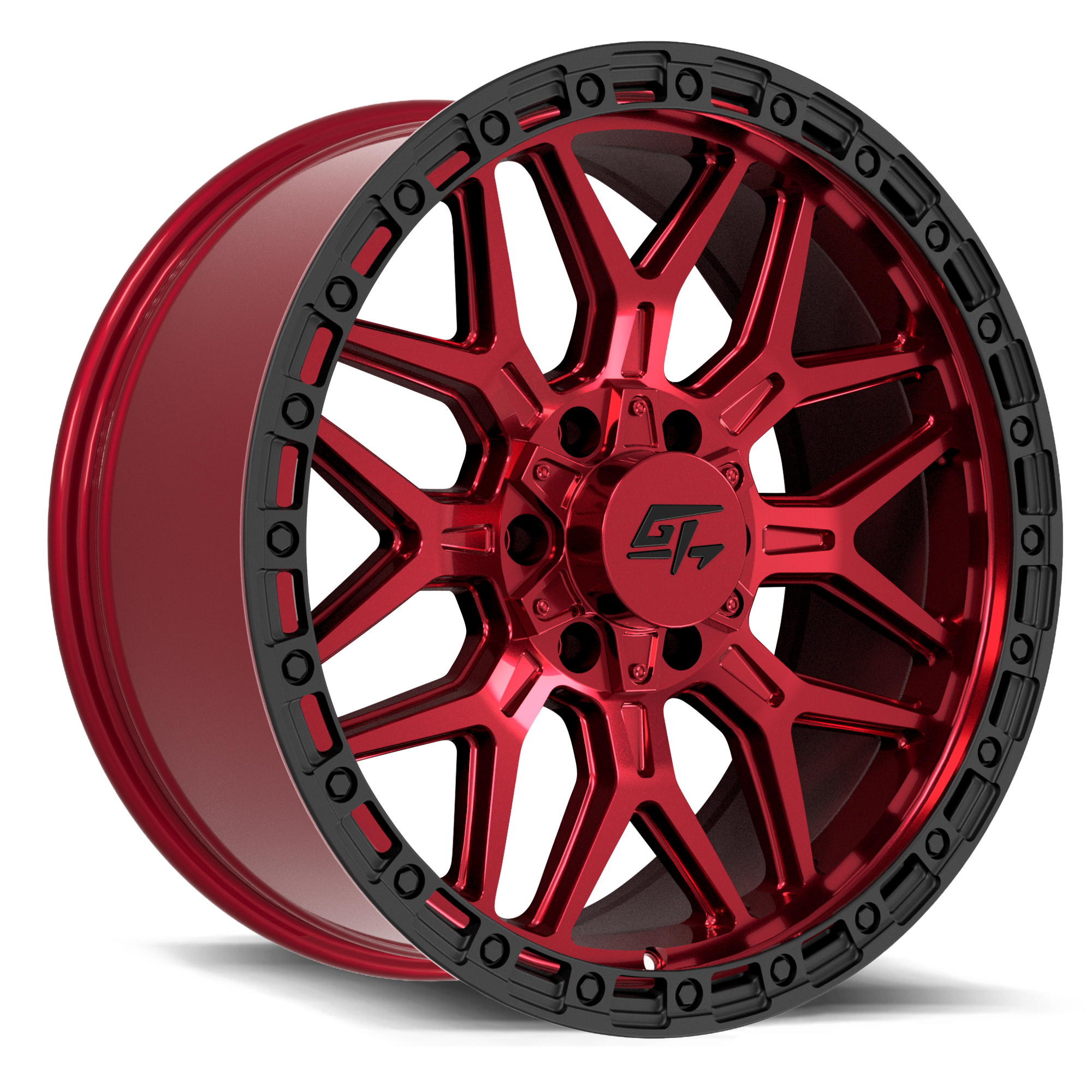 GT Offroad Revolt, 20x9, 6x135/6x139.7, ET12, CB106.1, Red Anodized with Black Ring