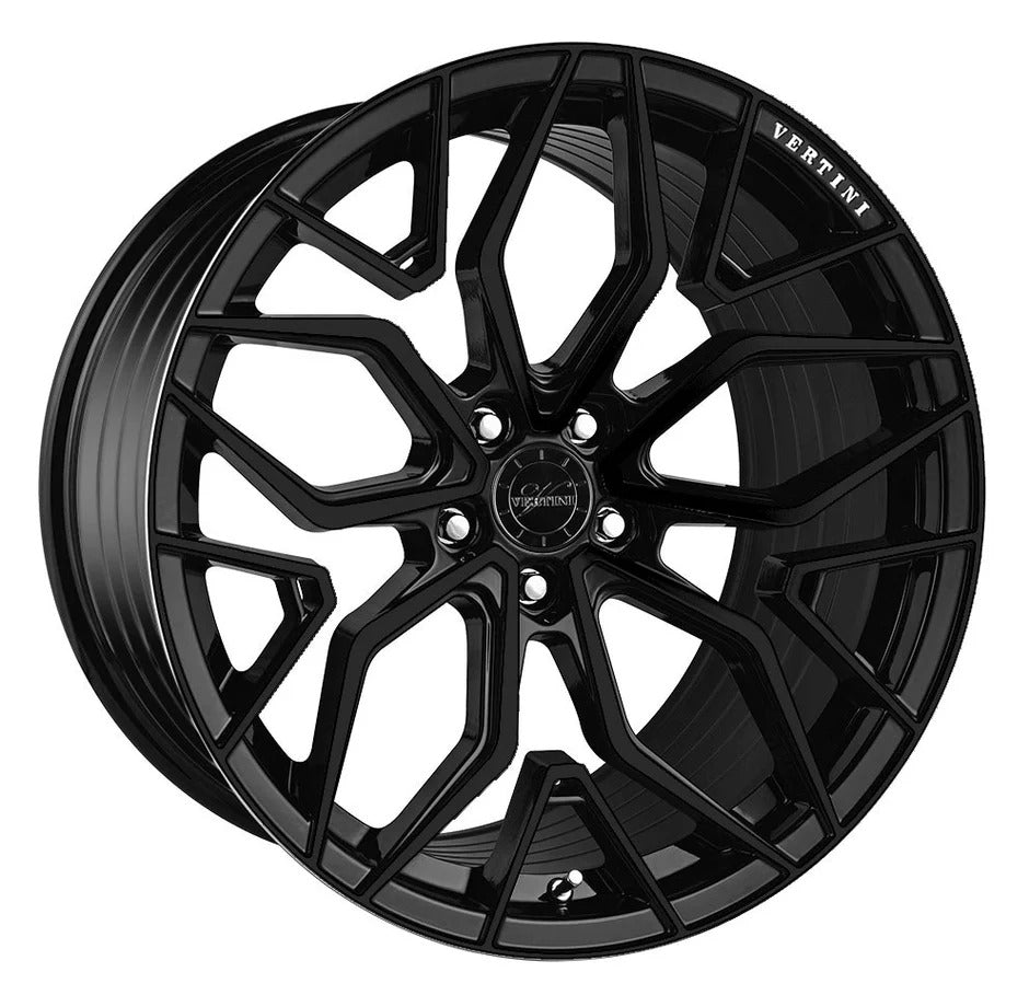 Vertini RFS2.6, Flat Concave Profile Profile, 19X8.5, 5x100 to 5x132, ET15 to 45, CB54.1 to 84.1, FULL GLOSS BLACK - Image 1