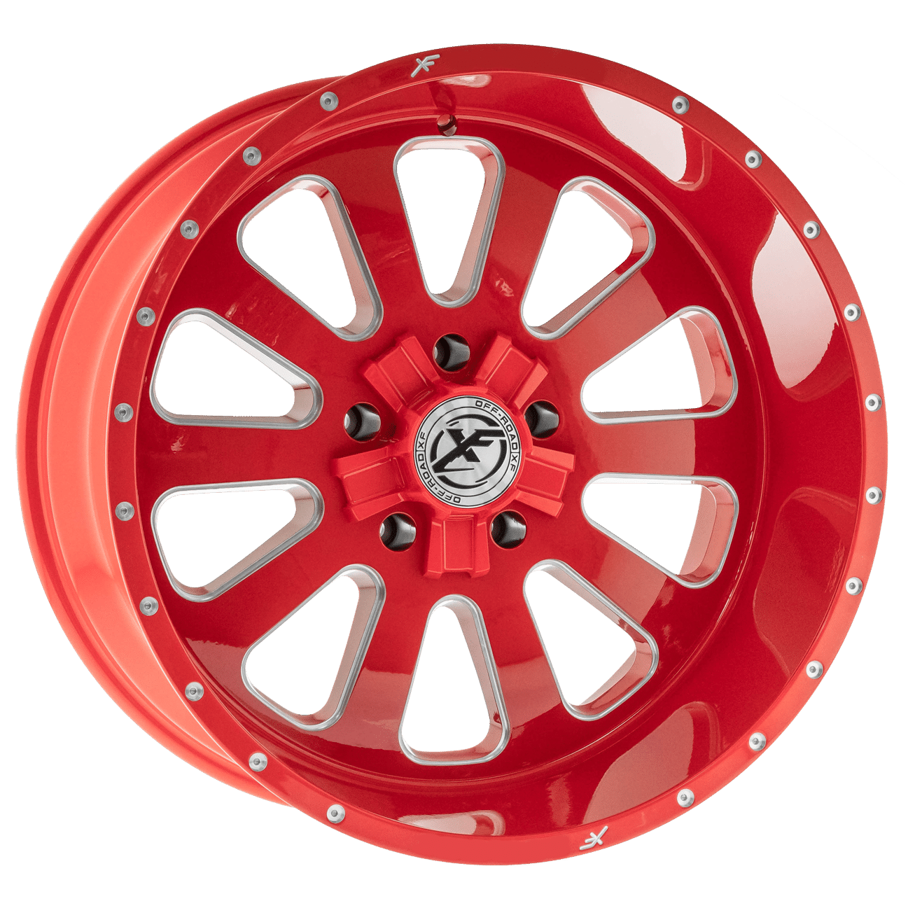 XF Offroad XFX-302, 24x14, 6x135/6x139.7, ET-76, CB106.4, Red Milled