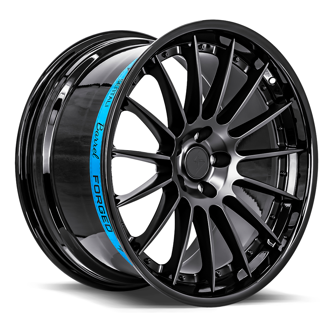Sentali Barrel SB2, 19x8.5, 5x120, ET35, CB72.6, Gloss Black Lip / Matte Black Centre