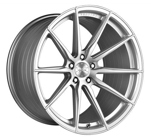 Vertini RFS1.6, Deep Concave Profile Profile, 20X10.5, 5x100 to 5x132, ET15 to 45, CB54.1 to 84.1, Brush Silver Machine - Image 1