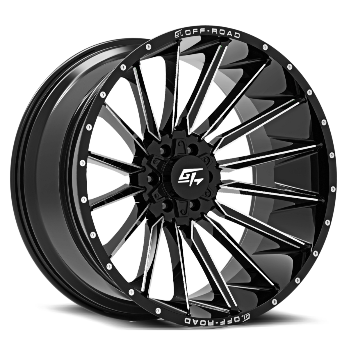 GT Offroad Stark, 20x9, 8x165.1/8x170, ET12, CB125.2, Gloss Black Milled
