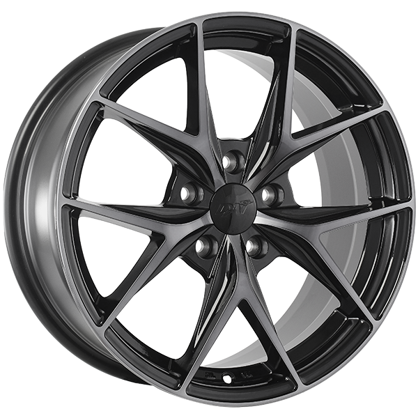 DAI Wheels - ELEGANTE - 17x7.5 - 5x114.3 - 40 - 73.1 - Gloss Black - Machined Face - Smoked Clear - Image 1