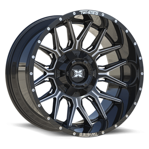 Twisted Off-Road TW1, 22x10, 5x127/5x139.7, ET-18, CB78.1, Gloss Black Milled