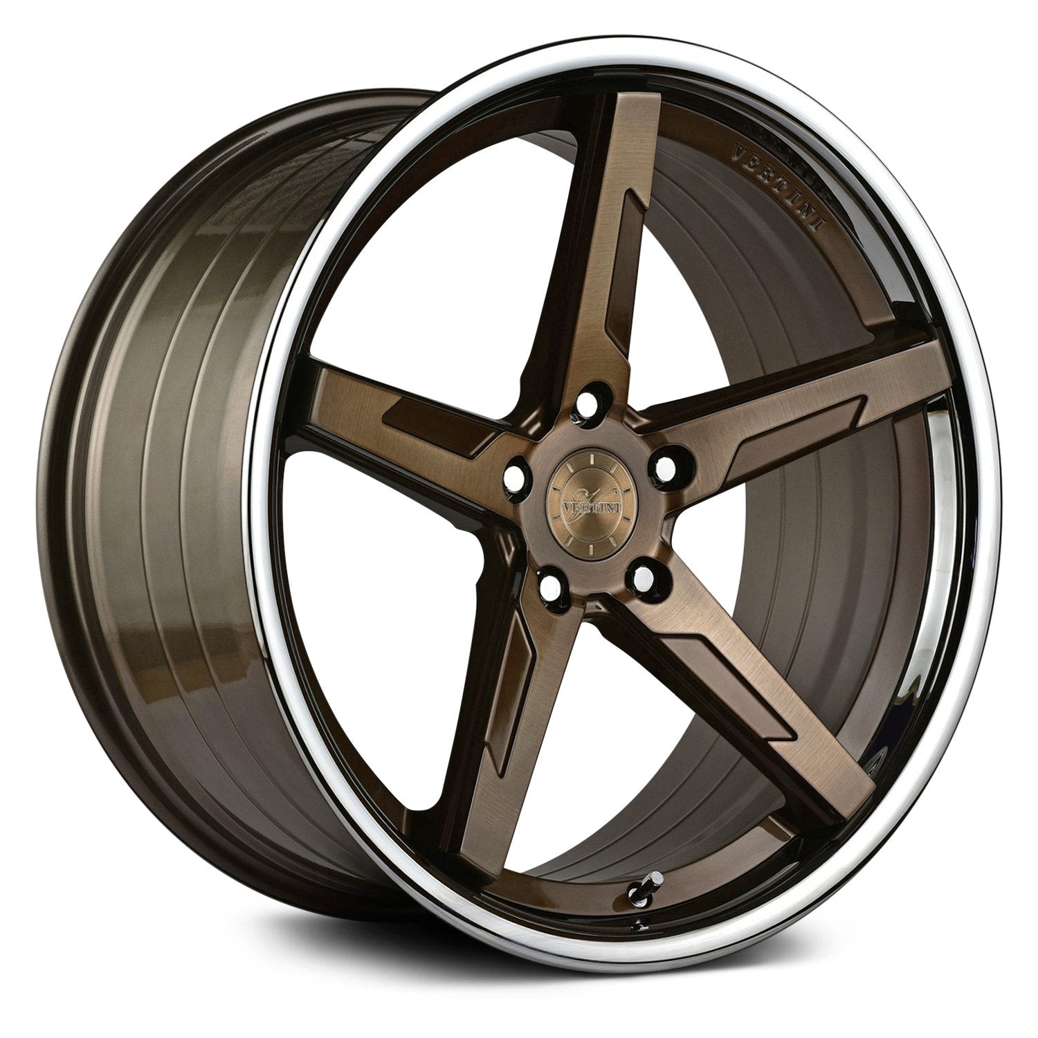 Vertini RFS1.7, Deep Concave Profile Profile, 22X10.5, 5x127, ET40, CB71.5, Dual Bronze center Chrome lip - Image 1