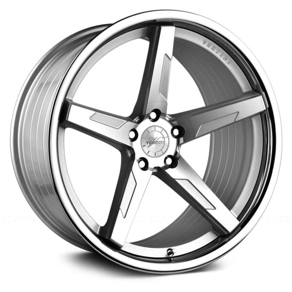 Vertini RFS1.7, Flat Concave Profile Profile, 19X8.5, 5x100 to 5x132, ET15 to 45, CB54.1 to 84.1, Silver Machined Chrome Lip - Image 1