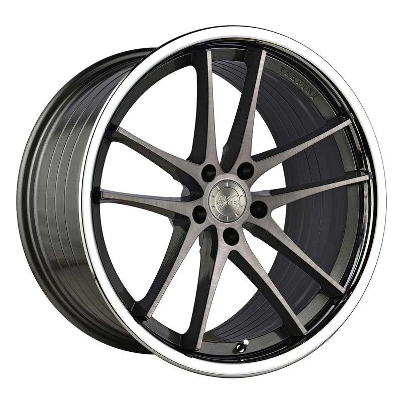 Vertini RFS1.5, Deep Concave Profile Profile, 20X10.5, 5x100 to 5x132, ET15 to 45, CB54.1 to 84.1, Dual gunmetal/Chrome Lip - Image 1