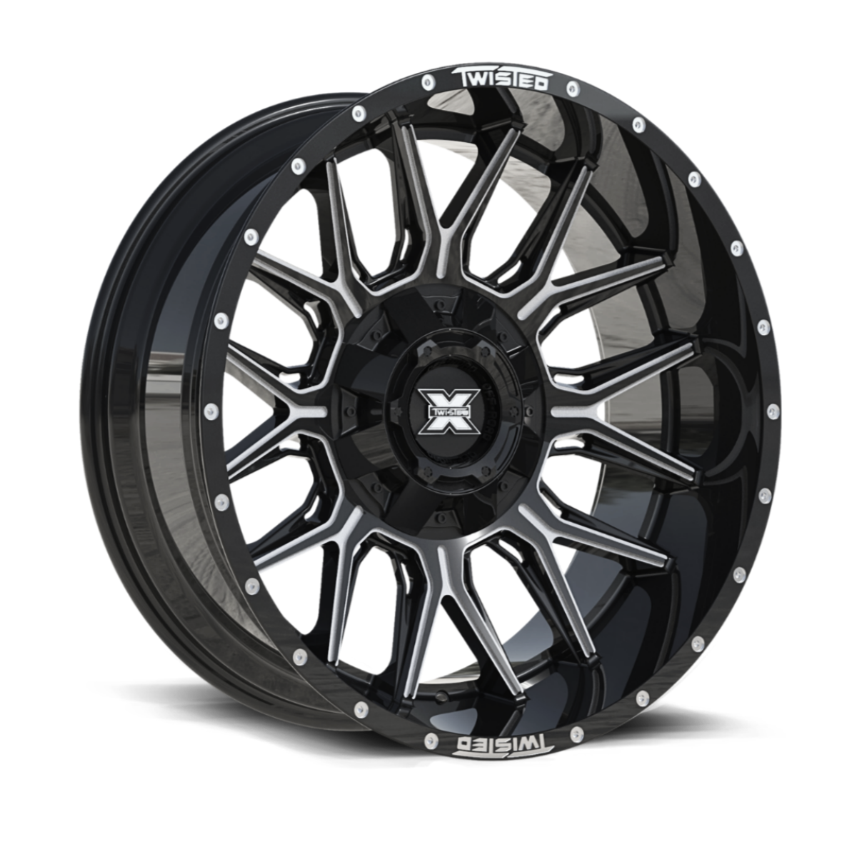 Twisted Off-Road TW1, 20x10, 8x165.1, ET-18, CB121.3, Gloss Black Milled