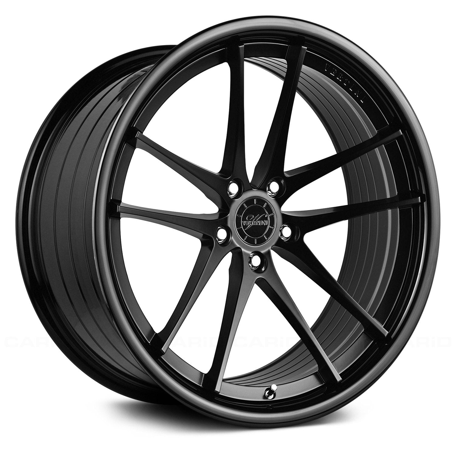 Vertini RFS1.5, Flat Concave Profile Profile, 20X9, 5x100 to 5x132, ET15 to 45, CB54.1 to 84.1, Matte Black Face Gloss Black Lip - Image 1