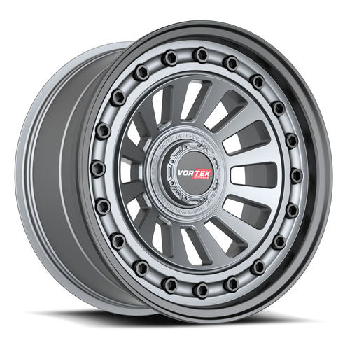 Vortek VRD-702, 17x9, 5x127/5x139.7, ET12, CB78.1, Matte GunMetal Black Bolts / Lip