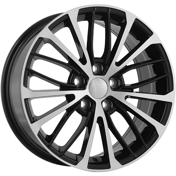 ART Replica - REPLICA 163 - 17x7.0 - 5x114.3 - 35 - 60.1 - Gloss Black - Machined Face - Image 1