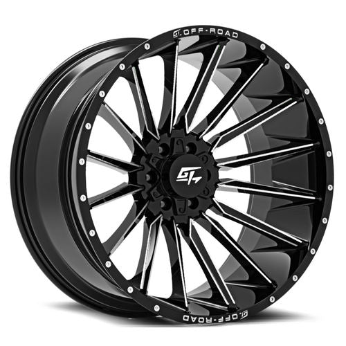 GT Offroad Stark, 24x12, 8x165.1/8x180, ET-44, CB125.2, Gloss Black Milled