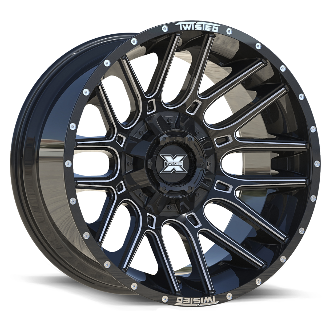 Twisted Off-Road TW3, 22x10, 6x135/6x139.7, ET-18, CB106.4, Gloss Black Milled