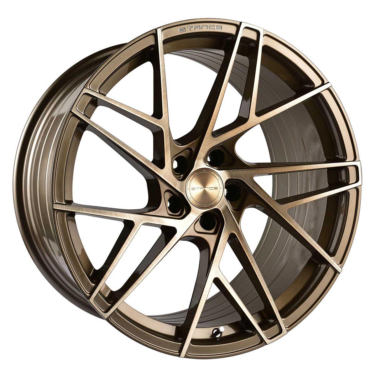 Stance SF12, Flat Concave Profile Profile, 20X9, 5x100 to 5x132, ET15 to 45, CB54.1 to 84.1, Brushed Dual Bronze - Image 1
