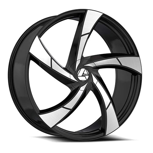 Azara AZA-524, 20x8.5, 5x112/5x114.3, ET35, CB74.1, Gloss Black Machined